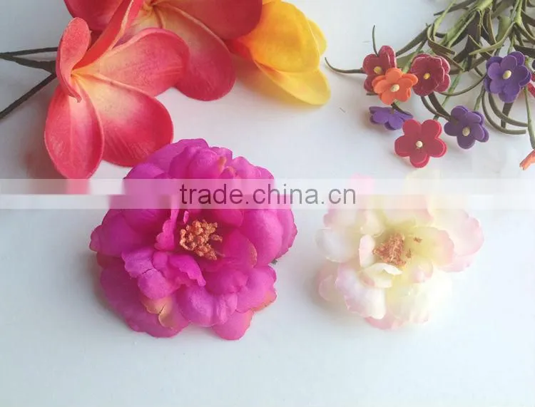 Elegant Silk Fabric Hair Flower Decoration Flower Artificial Cute Peony Hair Flower Clip