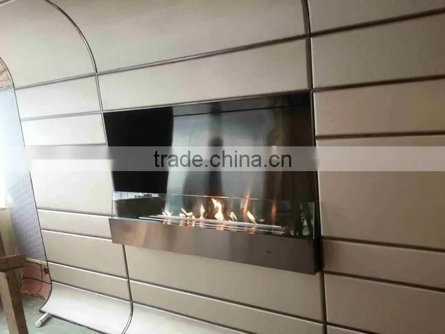 90 Degree Bent Good Quality Stainless Steel bio ethanol wall fireplace real fire