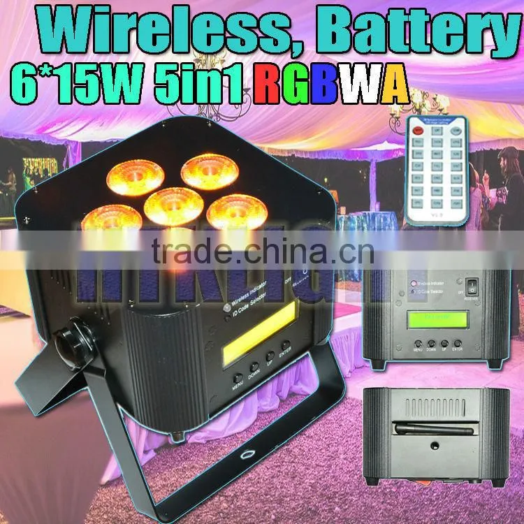 6*15W 5 in 1 RGBWA led battery dmx