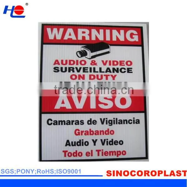 moistureproof and not rot pp fluted covering floor signboard