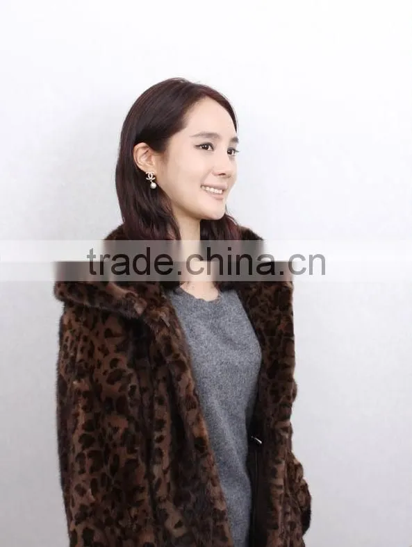 Fashion genuine knitted mink fur coat for women MC10