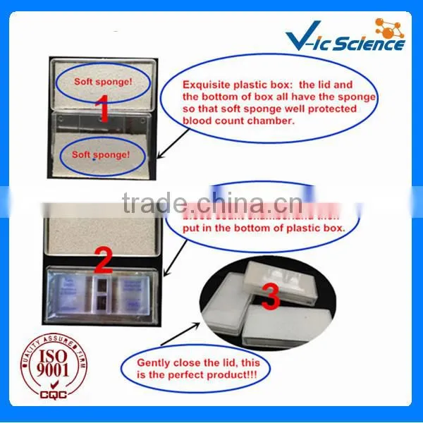 Neubauer-Improved Blood test blood count chamber with bright line