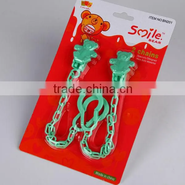 PP plastic animal shaped pacifier chain clips holder wholesale price