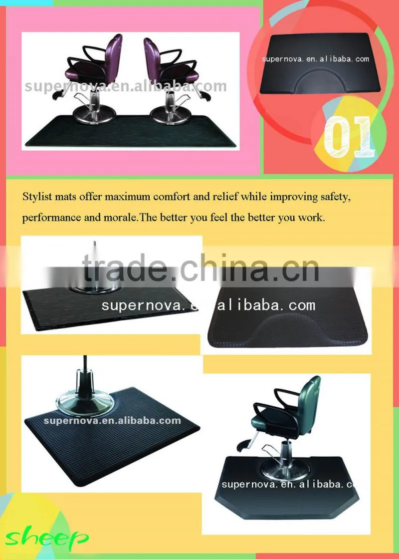 Chair beauty furniture leather anti slip anti fatigue barber salon mat
