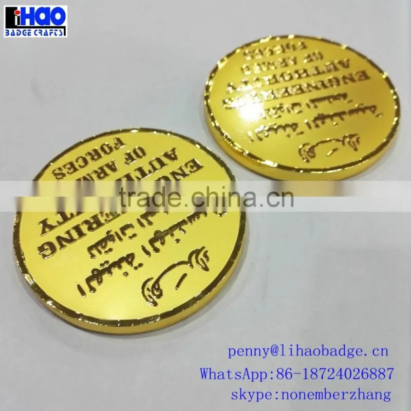 Cheap metal souvenir coin,custom Silve gold challenge coin