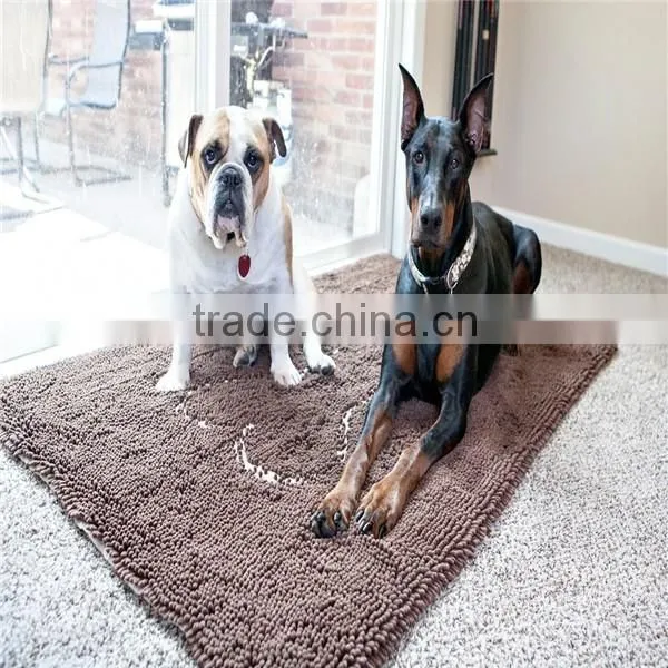 80% polyester 20% polyamide chenille microfiber food feeding pet mat