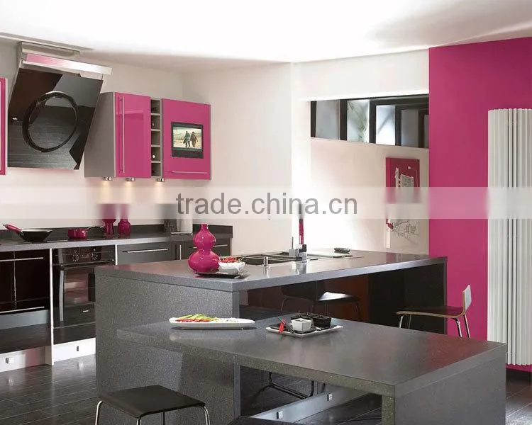 Romantic pink lacquer modern Hot Sale Kitchen Design/kitchen cabinets
