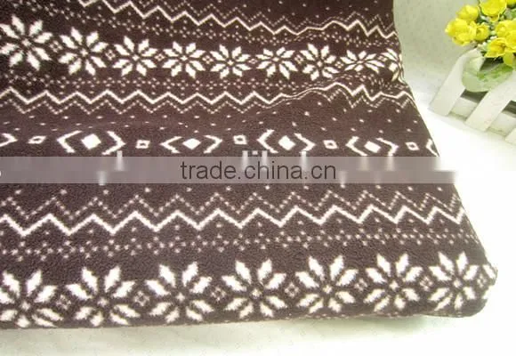Snow Pattern Christmas Desigan Polar Fleece with Sherpa Throw Blanket/Fabric