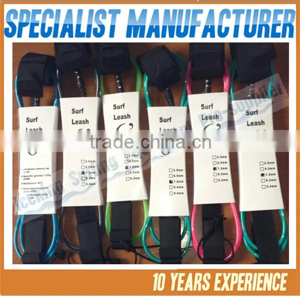 Competitive price simple usual color pro surfboard leash/Customized logo surfing leash