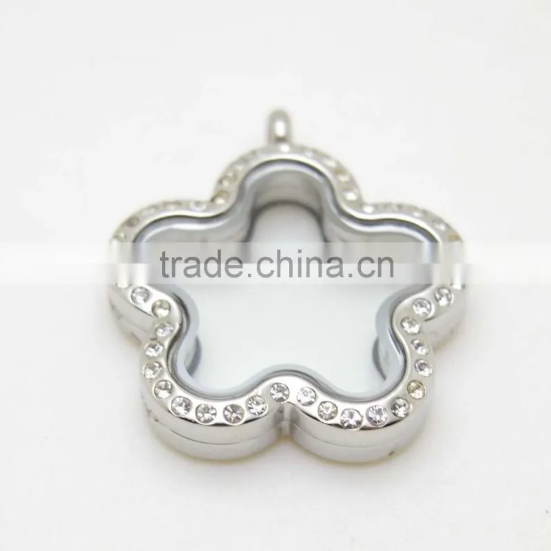 colorful crystal lockets floating charm