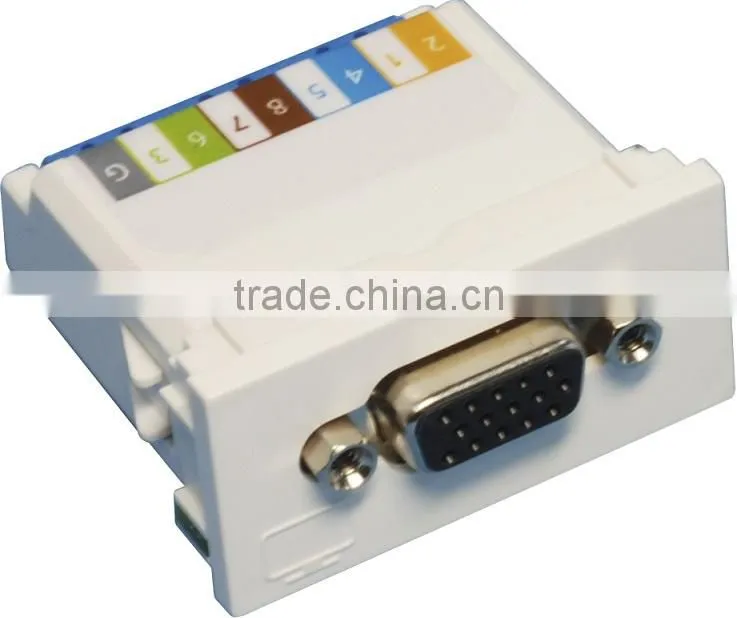 France Type Screw Terminal PC Monitor HD15 VGA Adapter Module