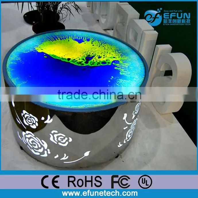 wholesale gloss party coffee table,led lava colorful liquid bar table