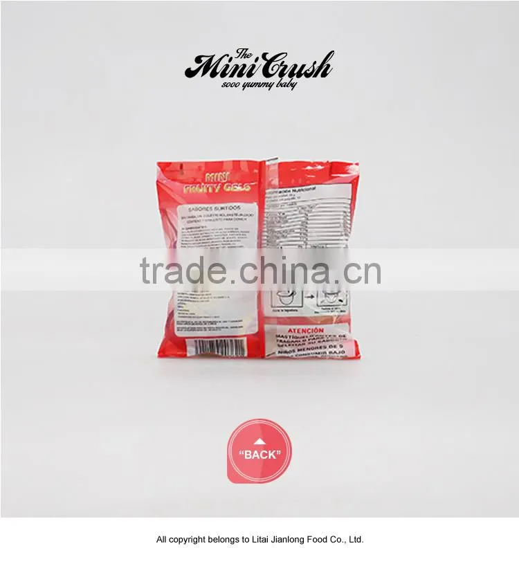 Kids snack Plastic bag packing assorted fruit jelly