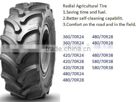 Farm Tyre 360/70R24, 420/70R24,420/70R28, 480/70R24, 480/70R34, 480/70R38, 580/70R38 tire