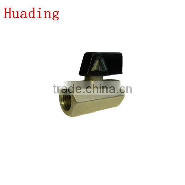1/4" 3/8" 1/2" npt bspt thread mini ball valve with brass material