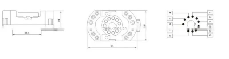 HEIGHT Hot Sale 90.23 Relay Socket /8 pin Relay Socket/General relay socket with High Quality Factory Price