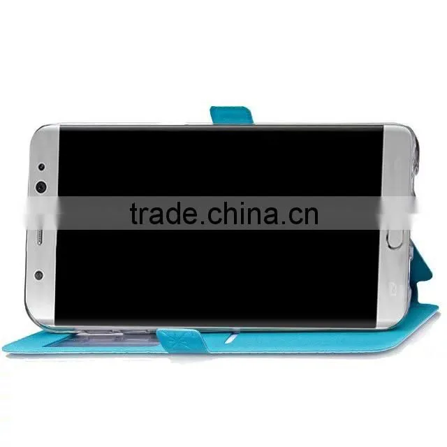 Embossing PU Leather Phone Case, Holder Stand Magnetic Flip leather Case With window For Samsung Note 7