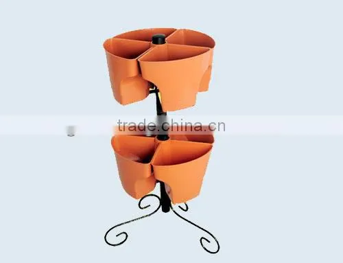 Plastic stackable hanging planter