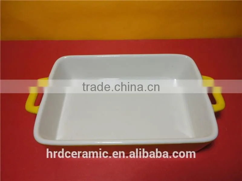 Microwave safe porcelain dish unique bakeware with handle