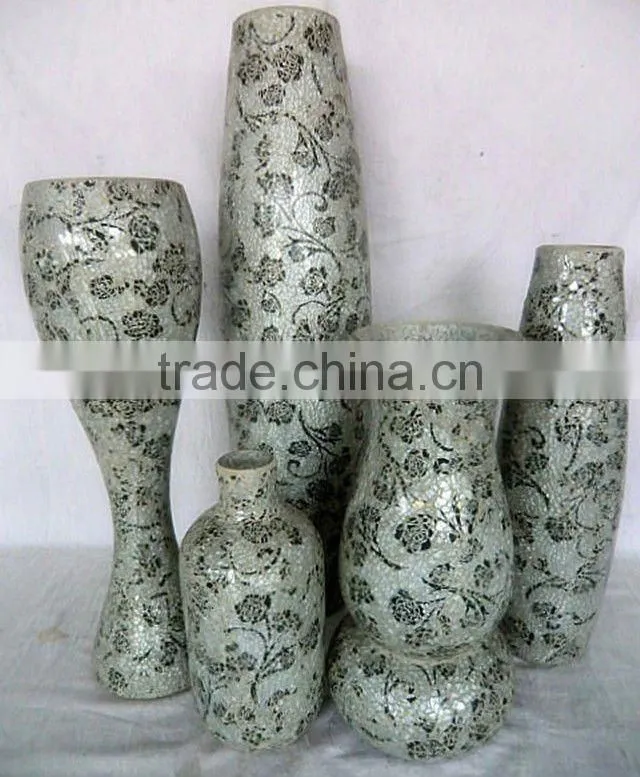 Modern Color Mosaic Glass Flower Ornament Cheap Wholesale Hand Made Glass Vase