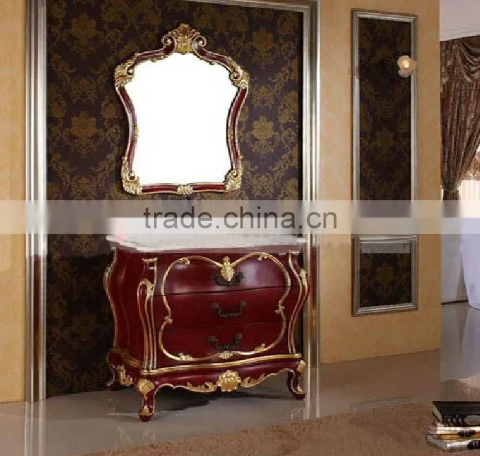 French Bathroom Vanity;Hand Carved Mirror Cabinet,Classical Bathroom Cabinet;Bathroom Furniture(BF08-4035)