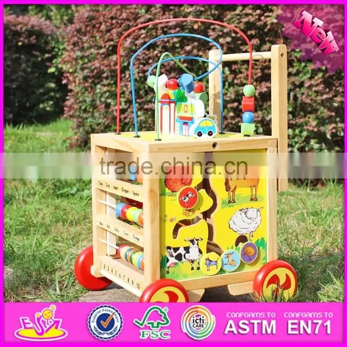2016 Wholesale intelligent kids toy wooden ball maze game W11H009