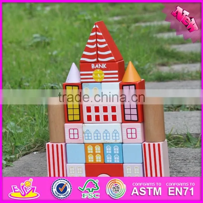 2017 new design 25 pieces educational toys wooden toddler building blocks W13A124