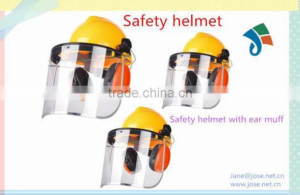 PVC safety helmet with earmuff