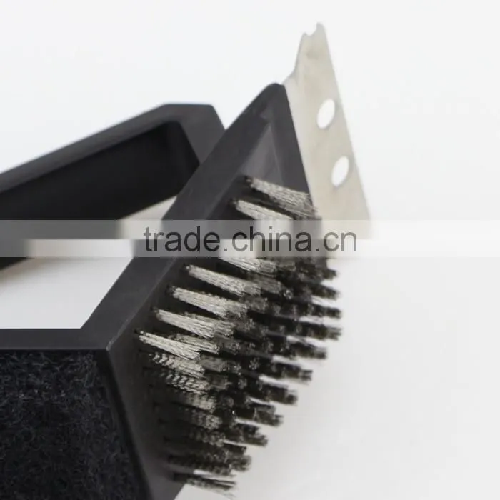 Not Coated Mini BBQ Grill Brush with Scraper