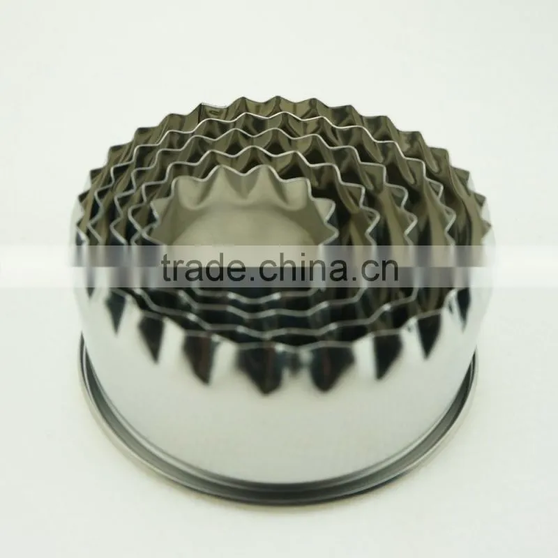 47099 5 pcs round shape stainless steel cookie cutter set