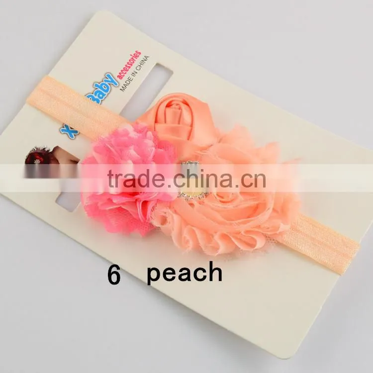 Most Hot Baby Hairband Flower Handwear Kids Girls Flower Ribbon Baby Elastic Headband For Kids