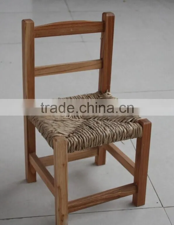 beautiful solid wood chair with ratten weave for children