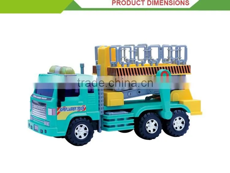 Wholesale friction inertia play plastic construction truck toy