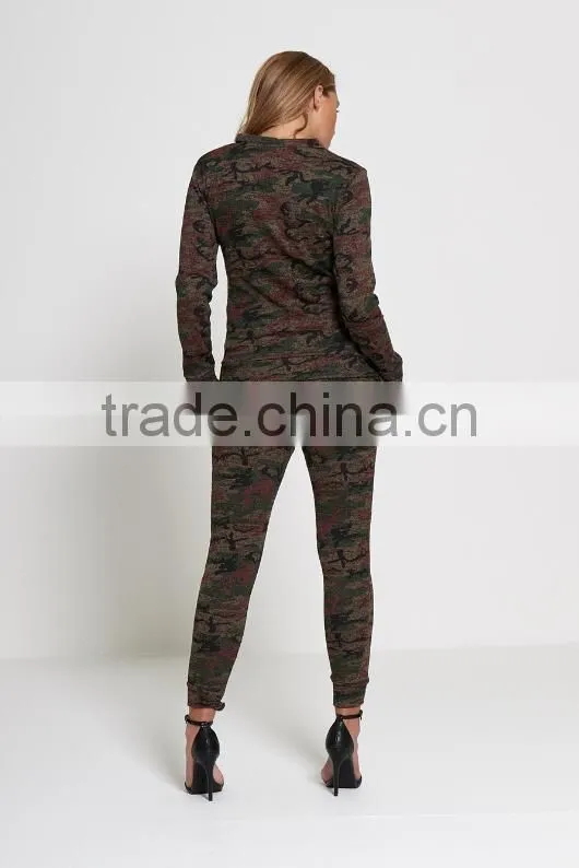 Design Your Own Track Suit Women Slim Fit Microfiber Gym School Uniform Design Tracksuits Loungewear Camo Tracksuit