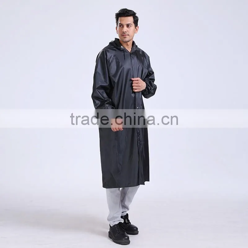 Long raincoat poncho hooded long polyester rain coat one piece rain coat waterproof