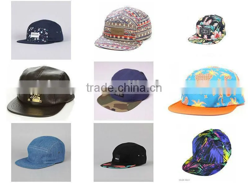 Fruit printed 5 panel cap curved brim sports hat stylish custom 5 panel promotional cap