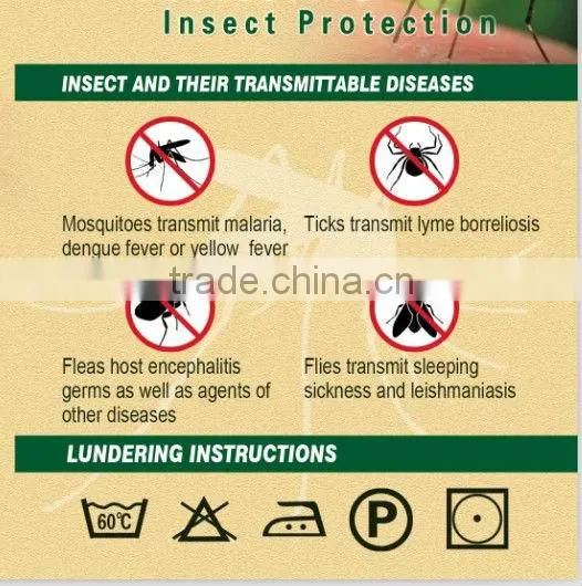 100% cotton FR mosquito repellent/anti mosquito fabric