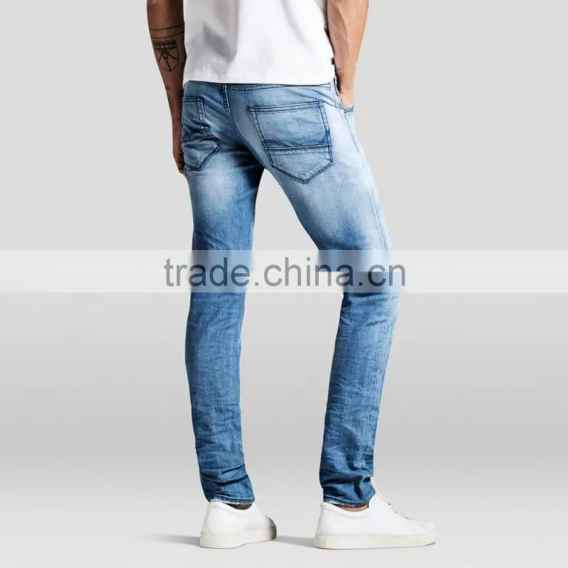 wholesale china factory custom made narrow bottom jeans pants
