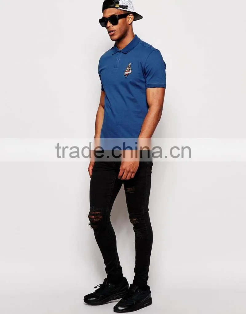 Navy Blue Embroidery Logo Custom Polo Shirt PS0111A