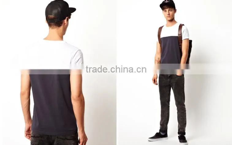 100% cotton black white two tone t-shirt