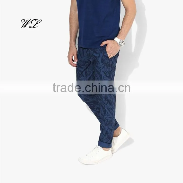 China Suppliers Men Latest Sweat Pants Water Base Pritning Jogger Pants Knit Fabric