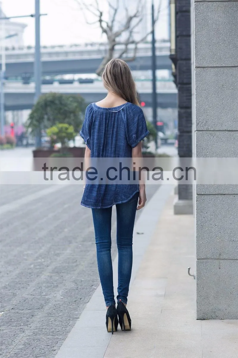casual blouse for young lady fat lady dress latest summer shirt loose style blouse for young ladies