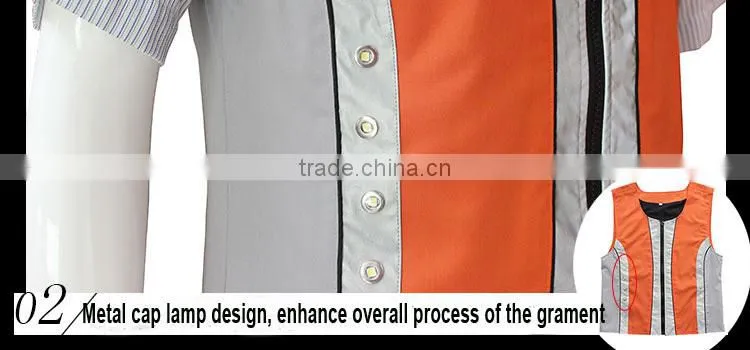 High Visibility led light reflective safety workwear
