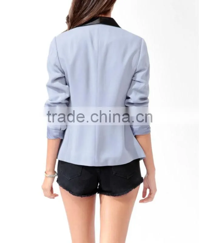 Contrast Lapel Blazer