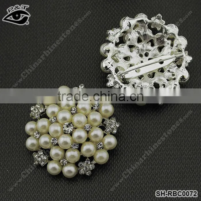 Fashion Rhinestone Pearl Pin Brooches for wedding dress