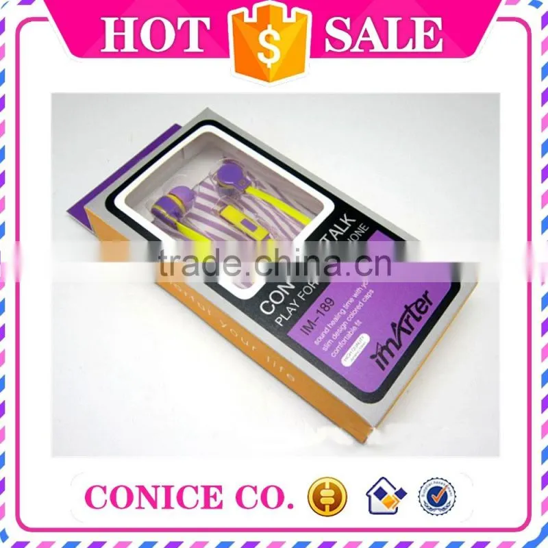 hottest sale red super bass noodles cable in ear earphone with microphone