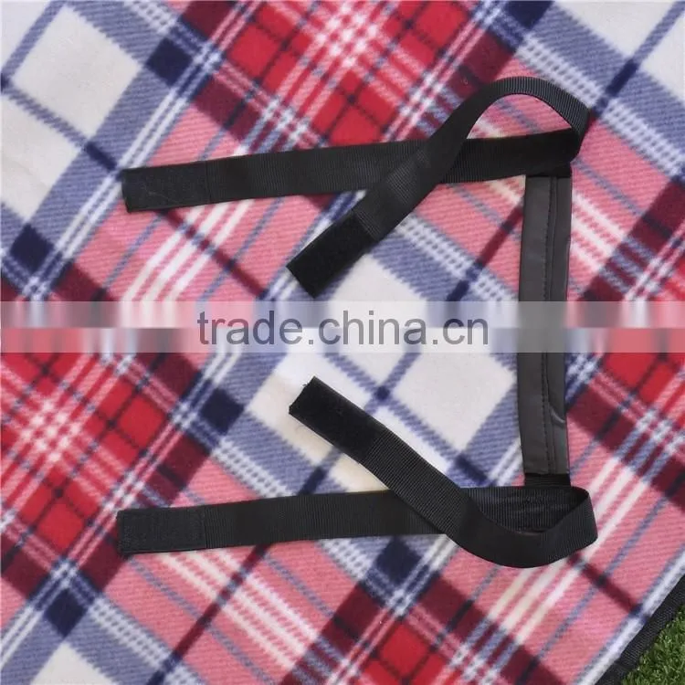 portable face coral fleece picnic back side waterproof insulation blanket