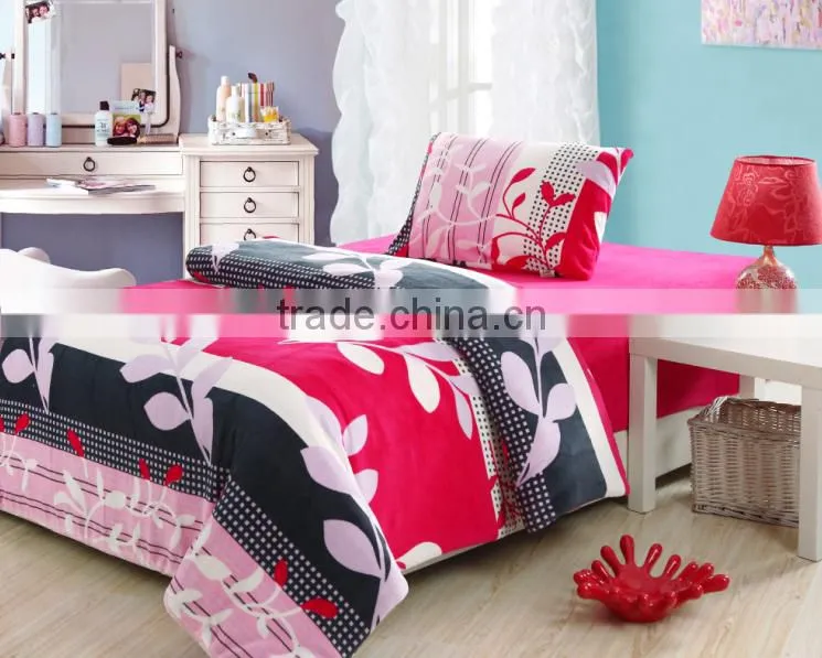 Wholesale fashionable 3d print flannel 4pcs bedding sets