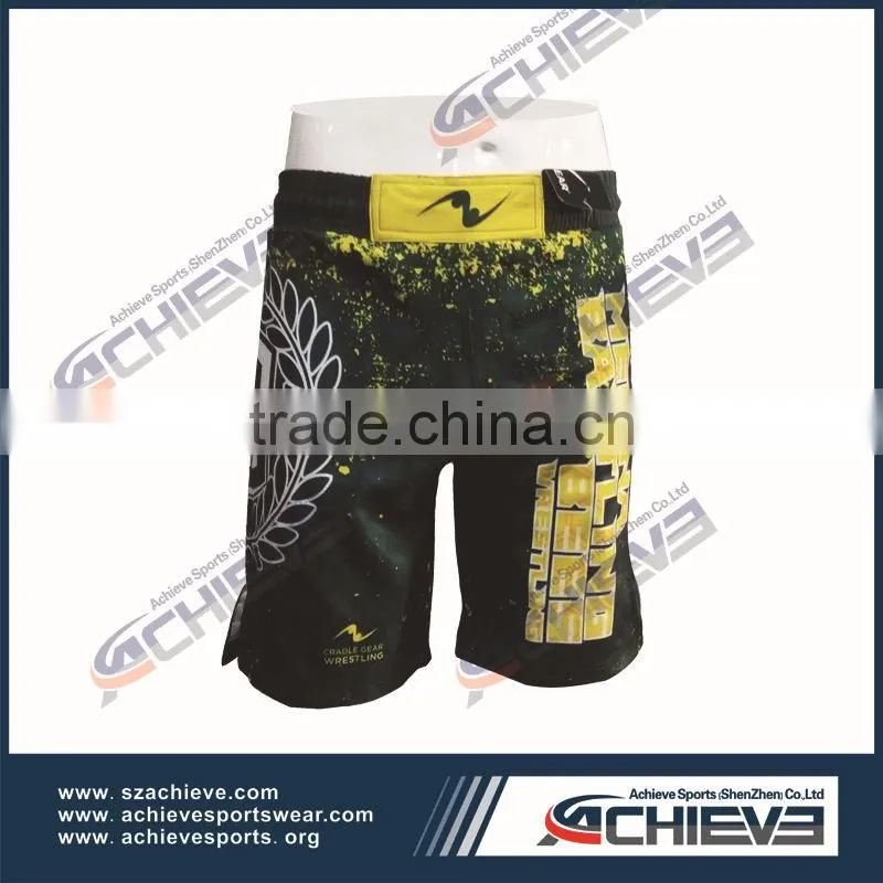 2017 new design 3d printing MMA shorts wholesale