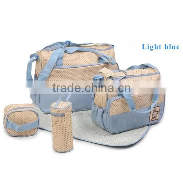 Pink 5pcs Multi-Function Baby Diaper Nappy Bag/Mummy Changing Set Handbag